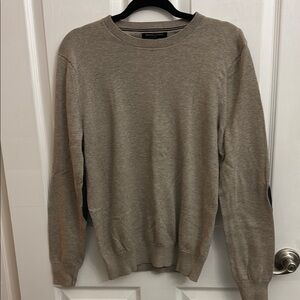 Banana Republic Beige Crewneck Pullover Sweater with Elbow Pads